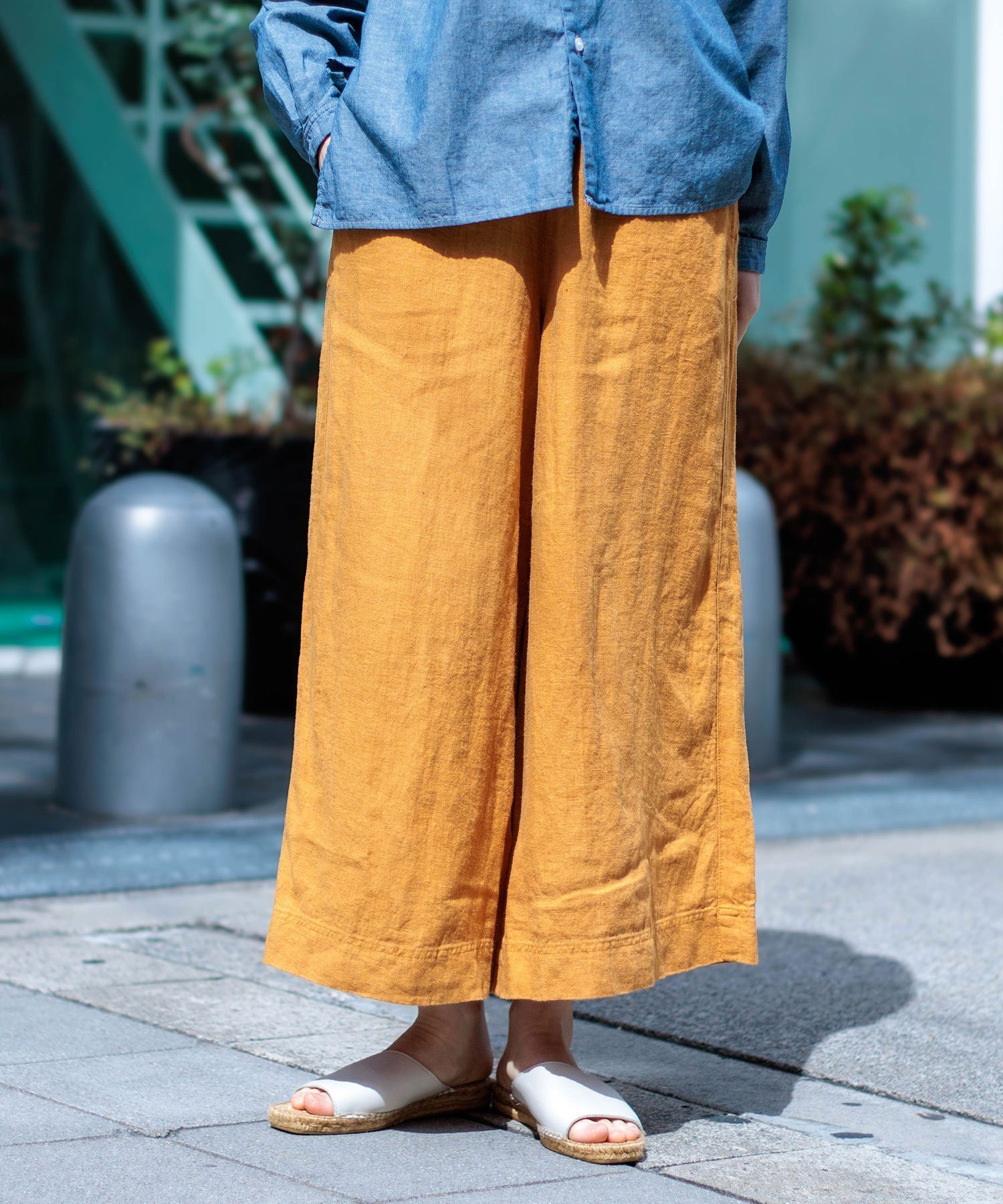 【ドミンゴ/DOMINGO】の25リネンキャンバス ガウチョパンツ インテリア・キッズ・メンズ・レディースファッション・服の通販 founy(ファニー) 　ファッション　Fashion　レディースファッション　WOMEN　パンツ　Pants　春　Spring　ガウチョパンツ　Gaucho Pants　キャンバス　Canvas　リネン　Linen　楽ちん　Easy　S/S・春夏　Ss・Spring/Summer　夏　Summer　マスタード|ID: prp329100004572158 ipo3291000000032354594