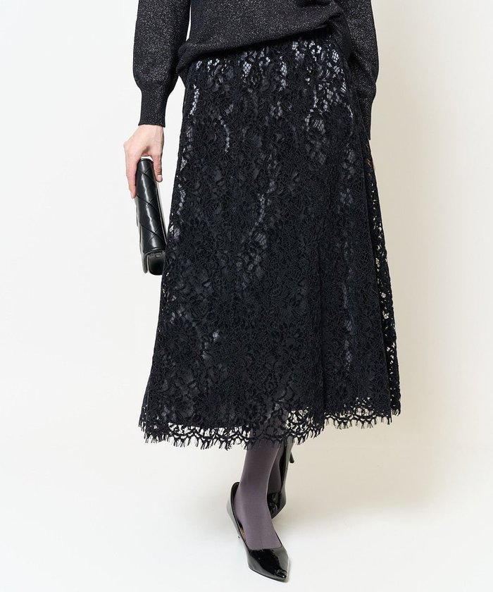 【クリスチャン オジャール/CHRISTIAN AUJARD】のモールレーススカート インテリア・キッズ・メンズ・レディースファッション・服の通販 founy(ファニー) https://founy.com/ ファッション Fashion レディースファッション WOMEN スカート Skirt エレガント 上品 Elegant サテン Satin フランス France レース Race おすすめ Recommend セレモニー Ceremony |ID: prp329100004572364 ipo3291000000032356686