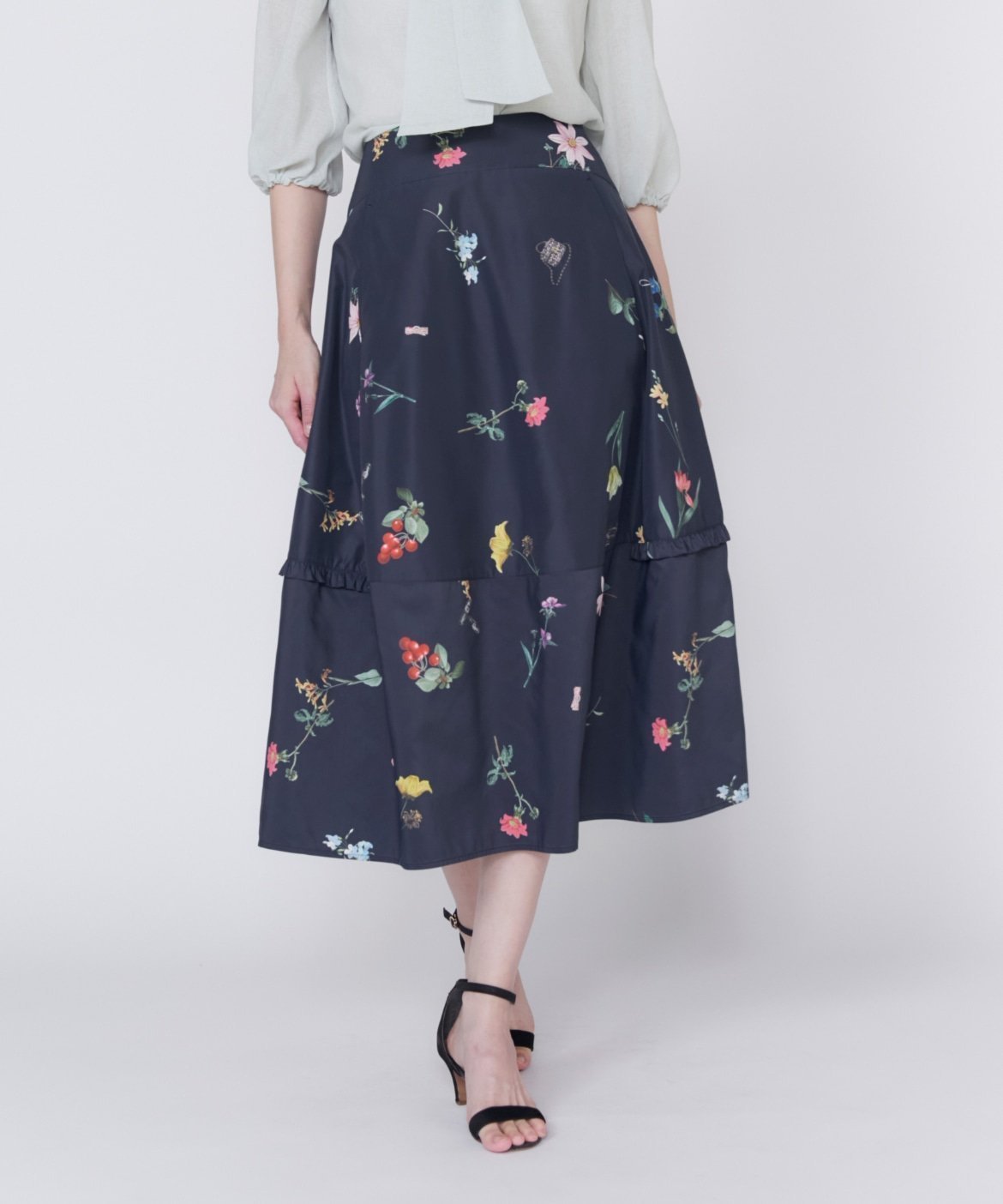 【その他のブランド/Other】のボタニカルバレルスカート 人気、トレンドファッション・服の通販 founy(ファニー) 　ファッション　Fashion　レディースファッション　WOMEN　スカート　Skirt　イラスト　Illustration　厚底　Platforms　ギャザー　Gather　タイプライター　Typewriter　フェミニン　Feminine　フリル　Frills　ボタニカル　Botanical　ポケット　Pocket　エレガント 上品　Elegant　 other-1|ID: prp329100004572392 ipo3291000000032357001