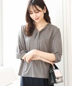 【エムケイ ミッシェルクラン/MK MICHEL KLEIN】の幾何柄ボウタイジャージーカットソー/洗える グレー|ID: prp329100004572432 ipo3291000000032741755