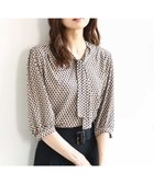 【エムケイ ミッシェルクラン/MK MICHEL KLEIN】の幾何柄ボウタイジャージーカットソー/洗える ベージュ|ID: prp329100004572432 ipo3291000000032741757