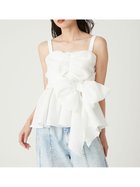 【フレイ アイディー/FRAY I.D】の2wayリボントップス 人気、トレンドファッション・服の通販 founy(ファニー) ファッション Fashion レディースファッション WOMEN トップス・カットソー Tops/Tshirt ギャザー Gather シャーリング Shirring ジャカード Jacquard ペプラム Peplum メタル Metal リボン Ribbon thumbnail WHT[001]|ID: prp329100004572512 ipo3291000000032358834
