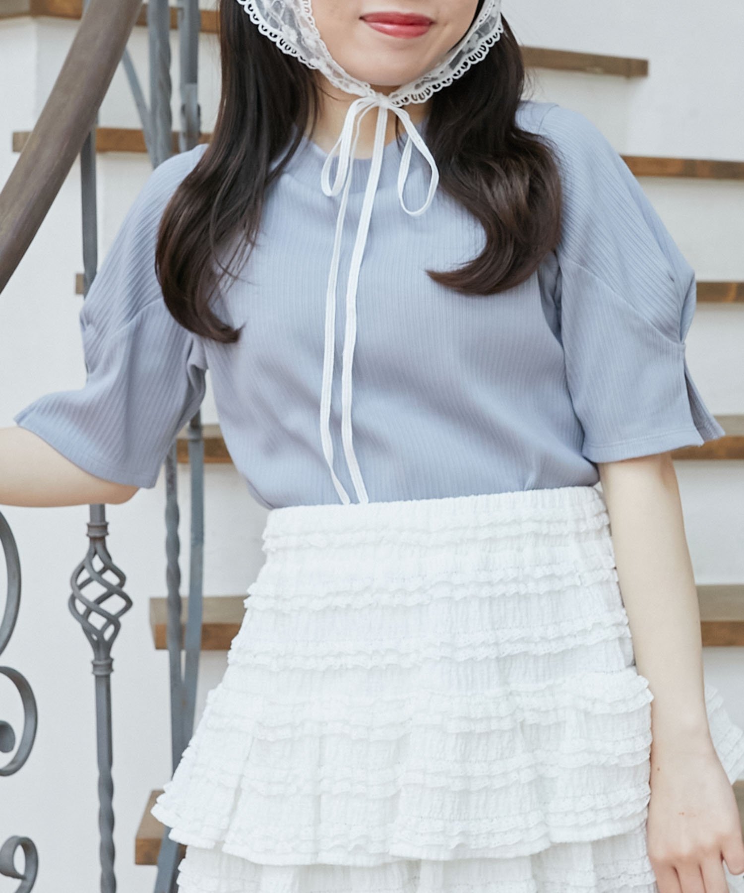 【マジェスティック レゴン/MAJESTIC LEGON】のタックスリーブトップス インテリア・キッズ・メンズ・レディースファッション・服の通販 founy(ファニー) 　ファッション　Fashion　レディースファッション　WOMEN　トップス・カットソー　Tops/Tshirt　おすすめ　Recommend　インナー　Inner　キャミワンピース　Cami Dress　シンプル　Simple　ダウン　Down　フィット　Fit　フェミニン　Feminine　フォルム　Form　再入荷　Restock/Back In Stock/Re Arrival　ブルー|ID: prp329100004572526 ipo3291000000032359007