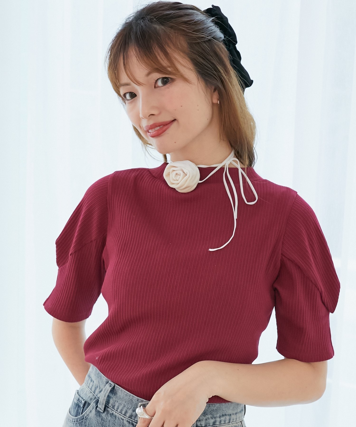 【マジェスティック レゴン/MAJESTIC LEGON】のタックスリーブトップス インテリア・キッズ・メンズ・レディースファッション・服の通販 founy(ファニー) 　ファッション　Fashion　レディースファッション　Fashion for Women　トップス・カットソー　Cut & Sew Tops　おすすめ　Recommended / Our Picks　インナー　Innerwear　キャミワンピース　Cami Dress, Slip Dress　シンプル　Simple, Minimal　ダウン　Down, Puffer　フィット　Fit, Slim Fit　フェミニン　Feminine, Girly　フォルム　Silhouette, Form　再入荷　Restock / Back in Stock　ボルドー|ID: prp329100004572526 ipo3291000000033562140