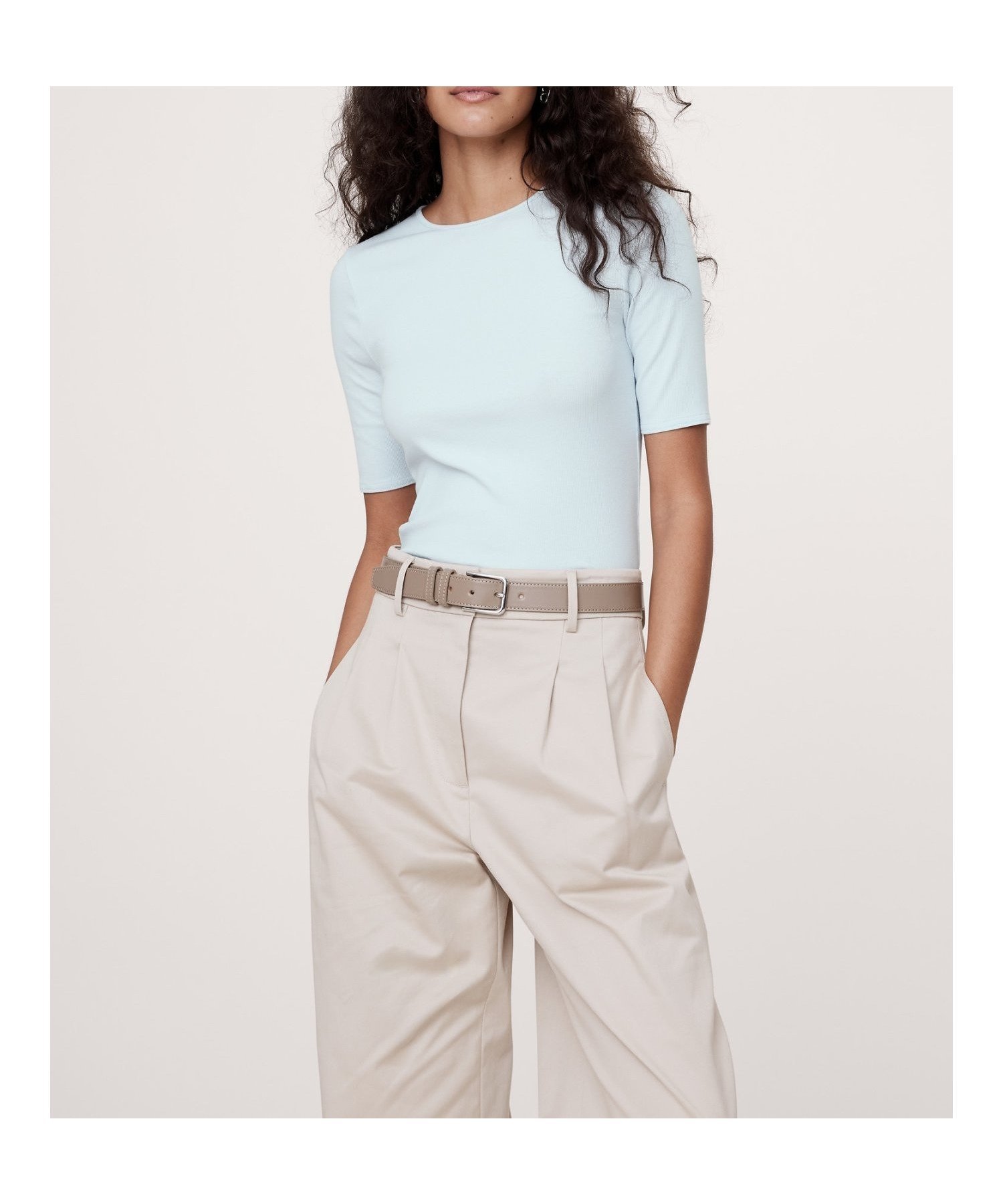 【バナナ リパブリック/BANANA REPUBLIC】のリブ エルボースリーブ Tシャツ インテリア・キッズ・メンズ・レディースファッション・服の通販 founy(ファニー) 　ファッション　Fashion　レディースファッション　WOMEN　トップス・カットソー　Tops/Tshirt　シャツ/ブラウス　Shirts/Blouses　ロング / Tシャツ　T-Shirts　ジーンズ　Jeans　ストレッチ　Stretch　ストレート　Straight　バランス　Balance　フィット　Fit　リラックス　Relax　CIRRUS_BLUE|ID: prp329100004572541 ipo3291000000032359194