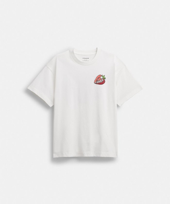 【その他のブランド/Other】の【公式】ストロベリー リラックスド Tシャツ インテリア・キッズ・メンズ・レディースファッション・服の通販 founy(ファニー) https://founy.com/ ファッション Fashion レディースファッション WOMEN トップス・カットソー Tops/Tshirt シャツ/ブラウス Shirts/Blouses ロング / Tシャツ T-Shirts ポケット Pocket リラックス Relax 洗える Washable |ID: prp329100004572642 ipo3291000000032360149