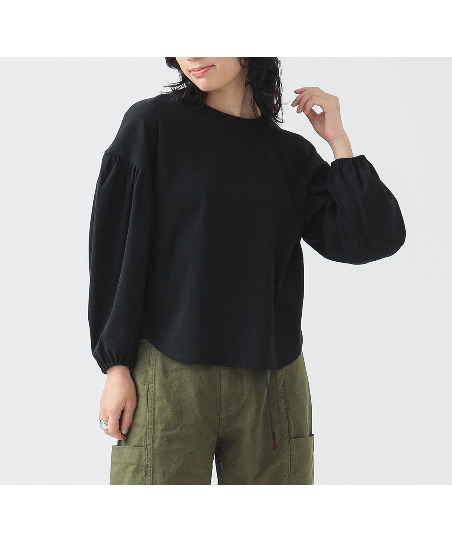 【ビーミングライフストアバイビームス/B:MING LIFE STORE by BEAMS】の袖 ギャザー プルオーバー 25SS きれいめ ウォッシャブル インテリア・キッズ・メンズ・レディースファッション・服の通販 founy(ファニー) 　ファッション　Fashion　レディースファッション　Fashion for Women　トップス・カットソー　Cut & Sew Tops　カジュアルプルオーバー・ニットトップス　Pullovers & Knit Tops / Casual Pullovers　2025年　2025　2025春夏・S/S　Spring/Summer 2025 SS25　ウォッシャブル　Machine Washable　カットソー　Cut and Sewn Top　ギャザー　Gathered, Ruffled　サロペット　Overalls, Salopette　デニム　Denim, Jeans Material　BLACK|ID: prp329100004572671 ipo3291000000033334065