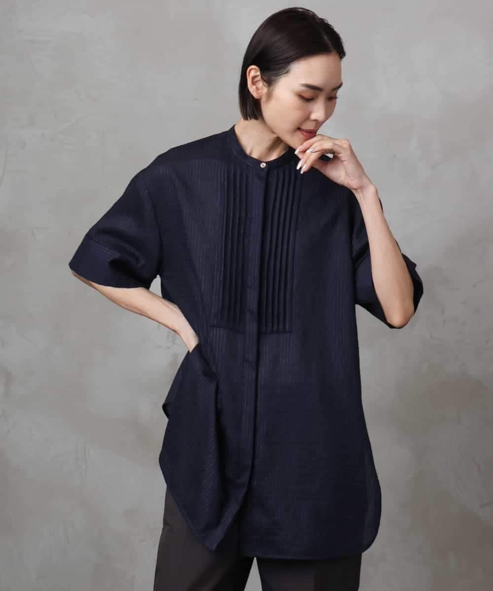 【ミッシェルクラン/MICHEL KLEIN】のシアーチュニックブラウス インテリア・キッズ・メンズ・レディースファッション・服の通販 founy(ファニー) 　ファッション　Fashion　レディースファッション　WOMEN　トップス・カットソー　Tops/Tshirt　シャツ/ブラウス　Shirts/Blouses　おすすめ　Recommend　アクセサリー　Accessories　ストライプ　Stripe　トレンド　Trend　ドット　Dot　フェミニン　Feminine　ポケット　Pocket　リラックス　Relax　エレガント 上品　Elegant　夏　Summer　帽子　Hat　洗える　Washable　ネイビー|ID: prp329100004572700 ipo3291000000032360628