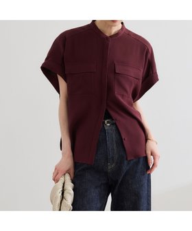 【ロペ/ROPE'】のバックサテンフラップブラウス【セットアップ対応】/洗える 人気、トレンドファッション・服の通販 founy(ファニー) ファッション Fashion レディースファッション WOMEN トップス・カットソー Tops/Tshirt シャツ/ブラウス Shirts/Blouses バッグ Bag おすすめ Recommend キュプラ Cupra スタンド Stand スリット Slit セットアップ Set Up フラップ Flap ポケット Pocket ビジネス 仕事 通勤 Business 夏 Summer 洗える Washable |ID:prp329100004572702