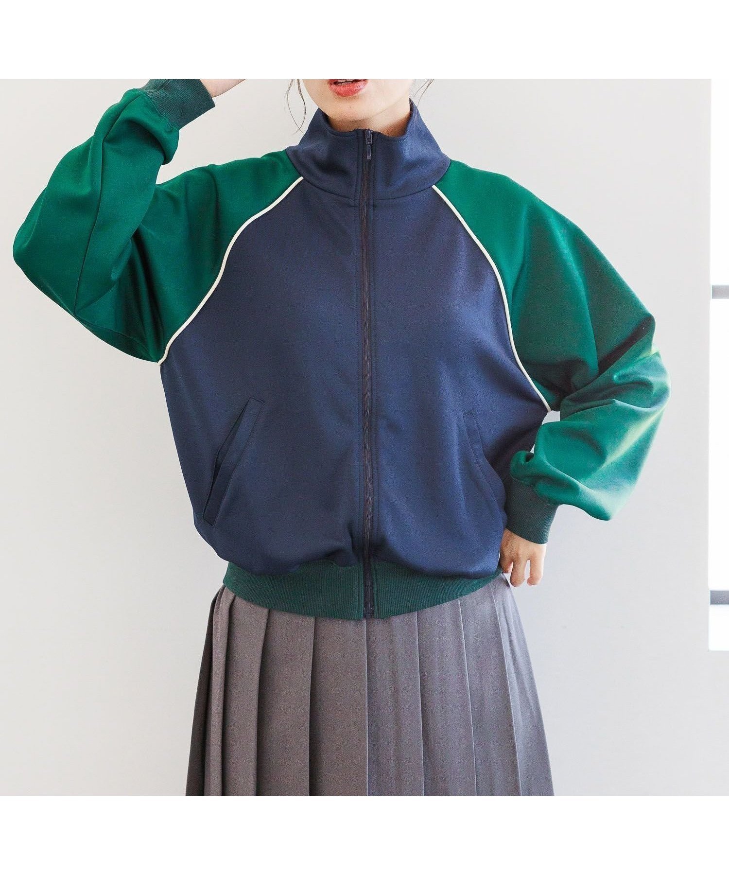 【ラコレ/LAKOLE】の配色トラックジャケット インテリア・キッズ・メンズ・レディースファッション・服の通販 founy(ファニー) 　ファッション　Fashion　レディースファッション　WOMEN　アウター　Coat Outerwear　ジャケット　Jackets　おすすめ　Recommend　インナー　Inner　ジャケット　Jacket　ネイビー88|ID: prp329100004572736 ipo3291000000032361014