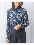 【ナラ カミーチェ/NARACAMICIE】のハート柄長袖フリルブラウス 人気、トレンドファッション・服の通販 founy(ファニー) ファッション Fashion レディースファッション Fashion for Women トップス・カットソー Cut & Sew Tops シャツ・ブラウス・オフィスカジュアル Elegant Blouses & Button-Ups おすすめ Recommended / Our Picks エレガント 上品 Elegant シンプル Simple, Minimal ストレッチ Stretch, Stretchy Fabric フリル Frill, Ruffle 長袖 Long Sleeve, Full Sleeve thumbnail ネイビー|ID: prp329100004572762 ipo3291000000033573551