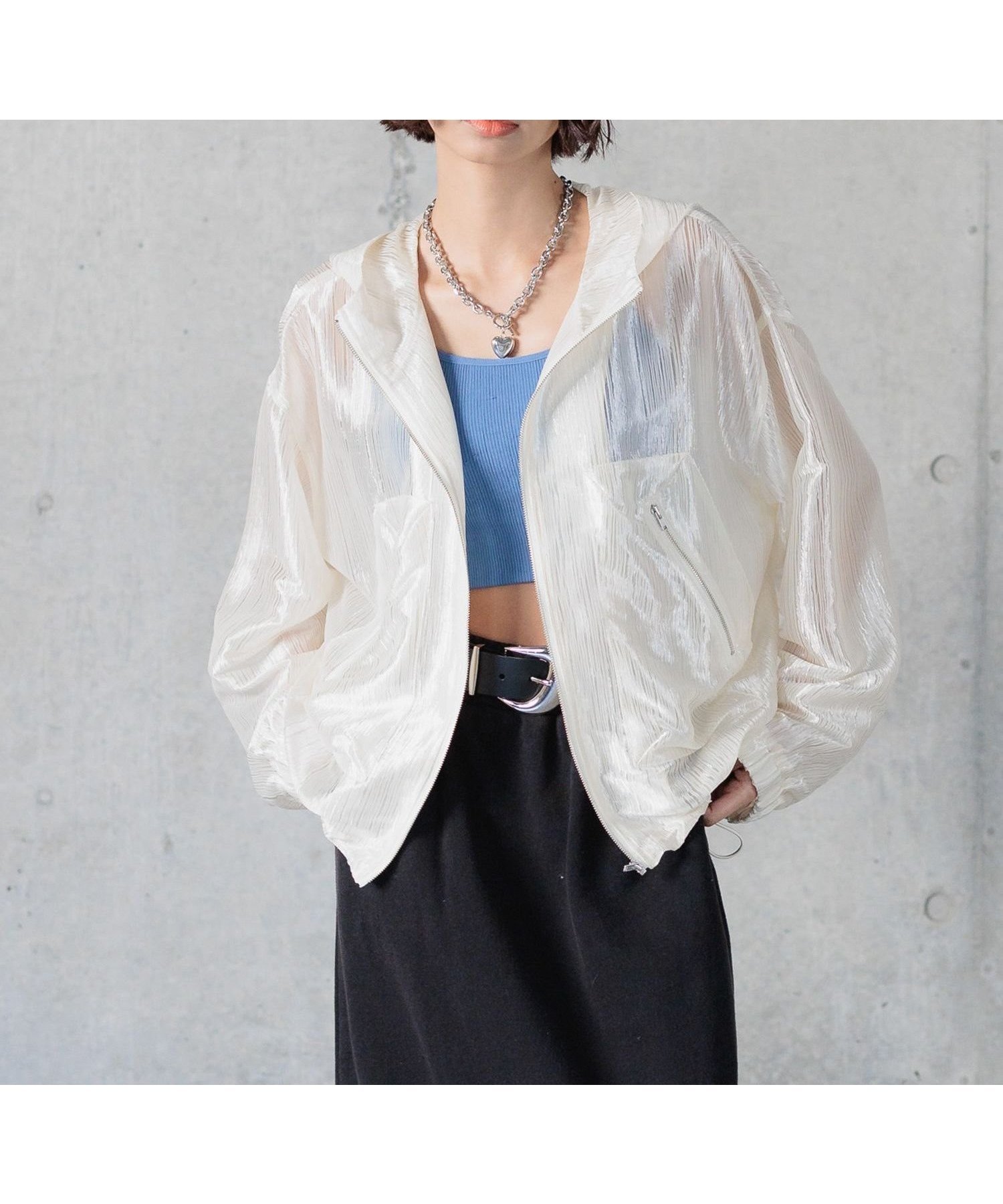【ページボーイ/PAGEBOY】のシャイニーシアーブルゾン インテリア・キッズ・メンズ・レディースファッション・服の通販 founy(ファニー) 　ファッション　Fashion　レディースファッション　WOMEN　アウター　Coat Outerwear　ブルゾン　Blouson/Jackets　おすすめ　Recommend　インナー　Inner　シアー　Sheer　ブルゾン　Blouson　ポケット　Pocket　ロング　Long　オフホワイト05|ID: prp329100004572765 ipo3291000000032361284