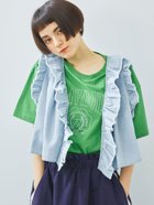 【サマンサモスモス/Samansa Mos2】のデニムフリルベスト サックスブルー|ID: prp329100004572788 ipo3291000000032795212