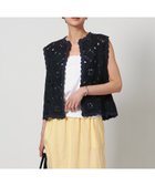 【ユナイテッドアローズ/UNITED ARROWS】のクロッシー エンブロイダリー ニットベスト BLACK|ID:prp329100004572802