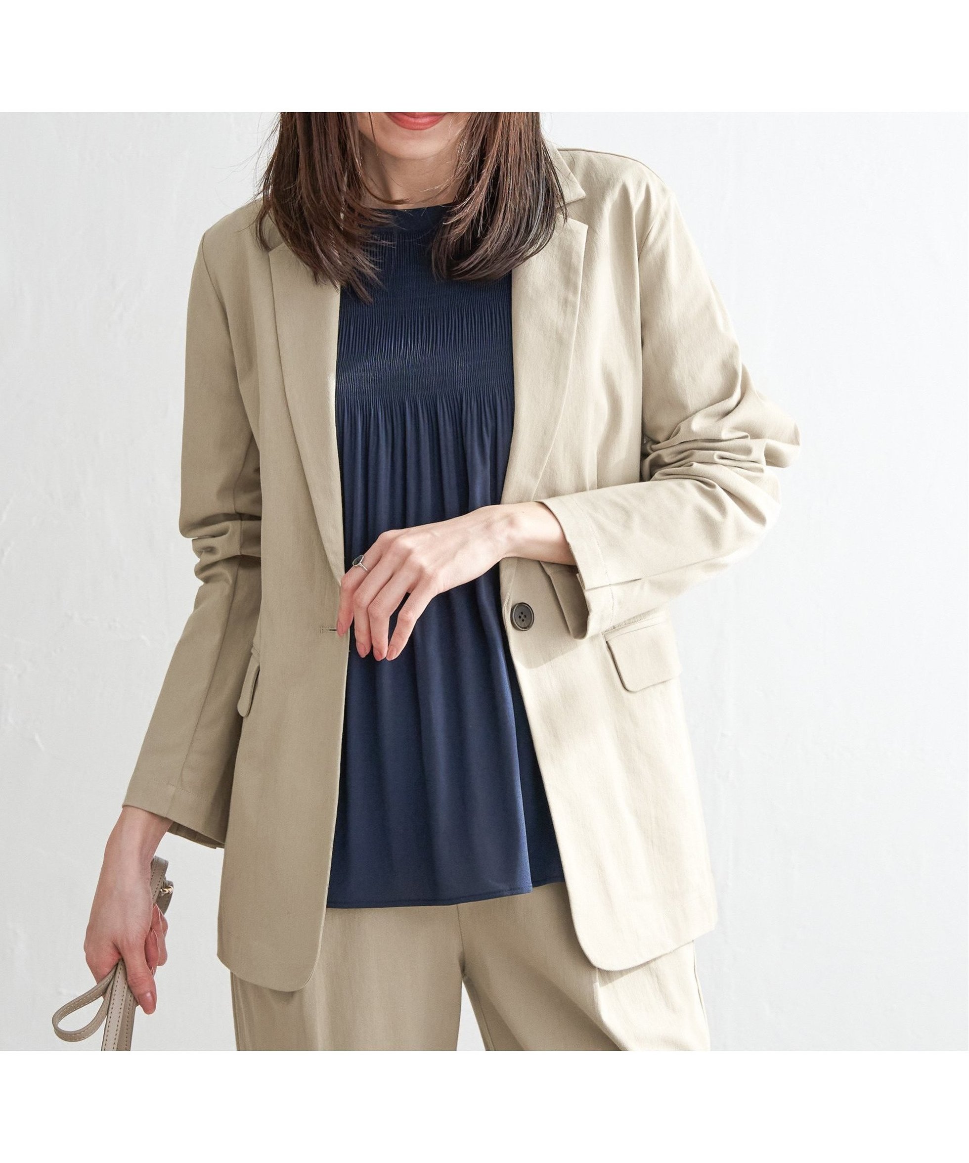 【イッカ/ikka】の【セットアップ対応】GOKU楽ワークテーラージャケット 人気、トレンドファッション・服の通販 founy(ファニー) 　ファッション　Fashion　レディースファッション　Fashion for Women　アウター　Coat / Outerwear Collection　レディースジャケット・軽アウター　Jackets　おすすめ　Recommended / Our Picks　カットソー　Cut and Sewn Top　ストレッチ　Stretch, Stretchy Fabric　スリット　Slit, Slit Detail　セットアップ　Set-Up, Coordinated Outfit　ポケット　Pocket, Pocket Detail　人気　Popular, Best Seller　長袖　Long Sleeve, Full Sleeve　 other-1|ID: prp329100004572818 ipo3291000000033898862