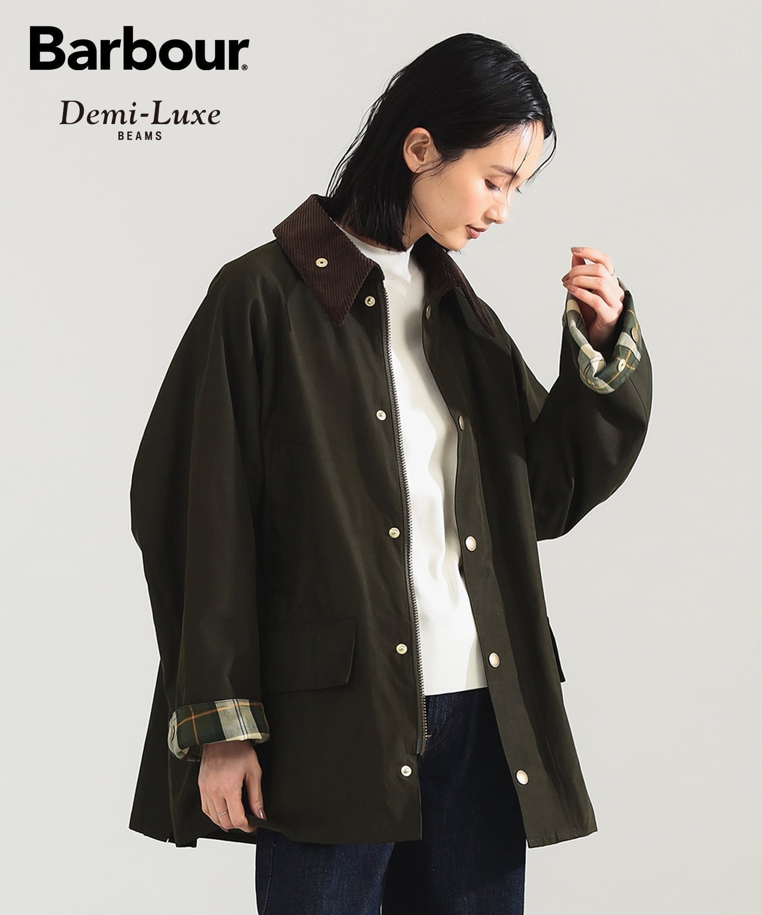 【デミルクス ビームス/Demi-Luxe BEAMS】の【別注】Barbour / BEDALE ジャケット ライトアウター インテリア・キッズ・メンズ・レディースファッション・服の通販 founy(ファニー) 　ファッション　Fashion　レディースファッション　Fashion for Women　アウター　Coat / Outerwear Collection　レディースジャケット・軽アウター　Jackets　アウトドア　Outdoor Clothing　インナー　Innerwear　コーデュロイ　Corduroy, Cord Fabric　ジャケット　Jacket, Outerwear　チェック　Check, Plaid, Tartan　デニム　Denim, Jeans Material　トレンド　Trend, Trending Now　人気　Popular, Best Seller　ピーチ　Peach, Soft Touch　フラップ　Flap, Flap Pocket　ポケット　Pocket, Pocket Detail　別注　Limited Edition, Custom Order　SAGE|ID: prp329100004572822 ipo3291000000034129252