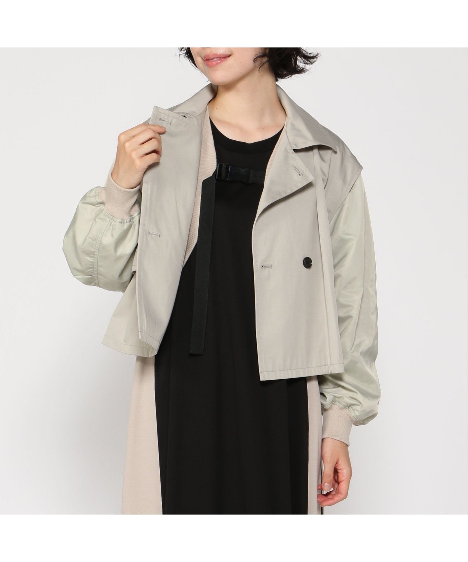 【グレディブリリアン/Gready Brilliant】のGready Brilliant/1_3wayショートトレンチ インテリア・キッズ・メンズ・レディースファッション・服の通販 founy(ファニー) 　ファッション　Fashion　レディースファッション　WOMEN　インナー　Inner　クラシカル　Classical　ショート　Short　トレンチ　Trench　バランス　Balance　ボレロ　Bolero　ミリタリー　Military　ワイド　Wide　エレガント 上品　Elegant　BEI|ID: prp329100004572828 ipo3291000000032361668