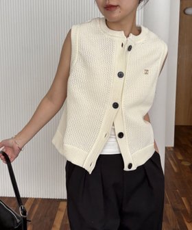 【カプリシューレマージュ/CAPRICIEUX LEMAGE】のメッシュBOXベスト 人気、トレンドファッション・服の通販 founy(ファニー) ファッション Fashion レディースファッション WOMEN アウター Coat Outerwear トップス・カットソー Tops/Tshirt ベスト/ジレ Gilets/Vests シアー Sheer センター Center バイアス Bias ベスト Vest メッシュ Mesh ワンポイント One Point |ID:prp329100004572845