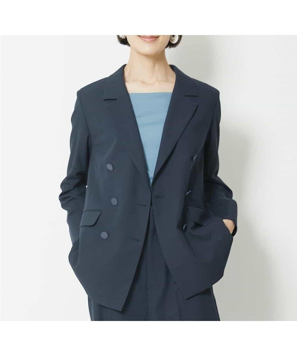 【ミッシェルクラン/MICHEL KLEIN】のリネンライクテーラードジャケット インテリア・キッズ・メンズ・レディースファッション・服の通販 founy(ファニー) 　ファッション　Fashion　レディースファッション　WOMEN　アウター　Coat Outerwear　ジャケット　Jackets　テーラードジャケット　Tailored Jackets　おすすめ　Recommend　キャミソール　Camisole　シアー　Sheer　ジャケット　Jacket　トレンド　Trend　ポケット　Pocket　メッシュ　Mesh　ワイド　Wide　洗える　Washable　ネイビー|ID: prp329100004572879 ipo3291000000032362070