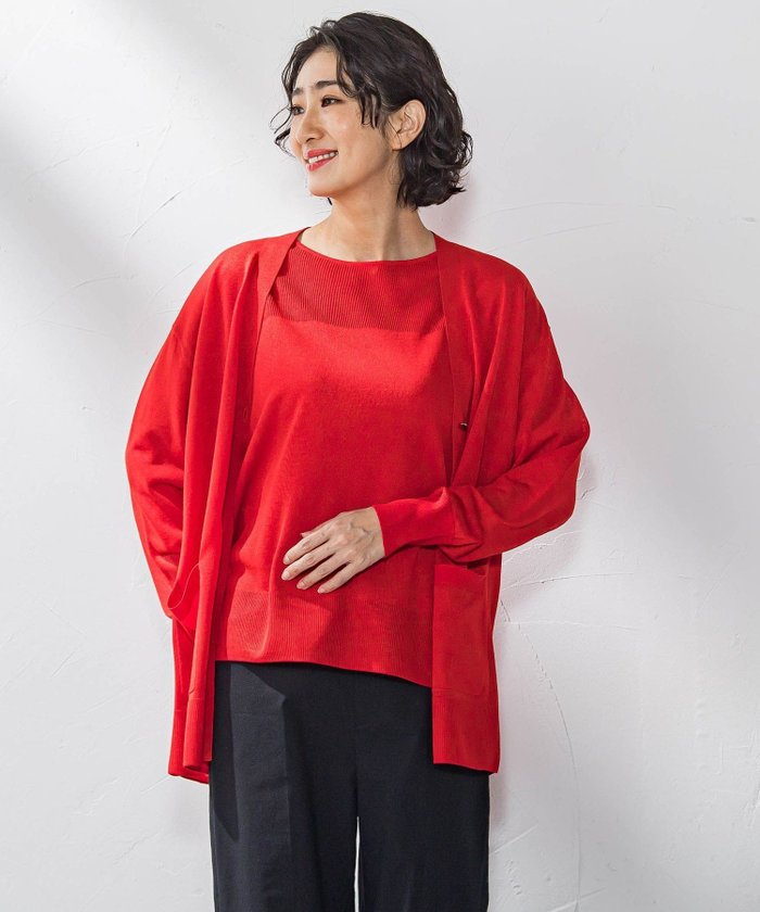 【ラ エフ/Laf…】のニットカーディガン≪手洗い可能≫ インテリア・キッズ・メンズ・レディースファッション・服の通販 founy(ファニー) https://founy.com/ ファッション Fashion レディースファッション Ladies' Fashion Online トップス・カットソー Tops/Tshirt ニット Knit Tops カーディガン Cardigans カーディガン Cardigan シンプル Simple 人気 Popularity 夏 Summer |ID: prp329100004572880 ipo3291000000032683780
