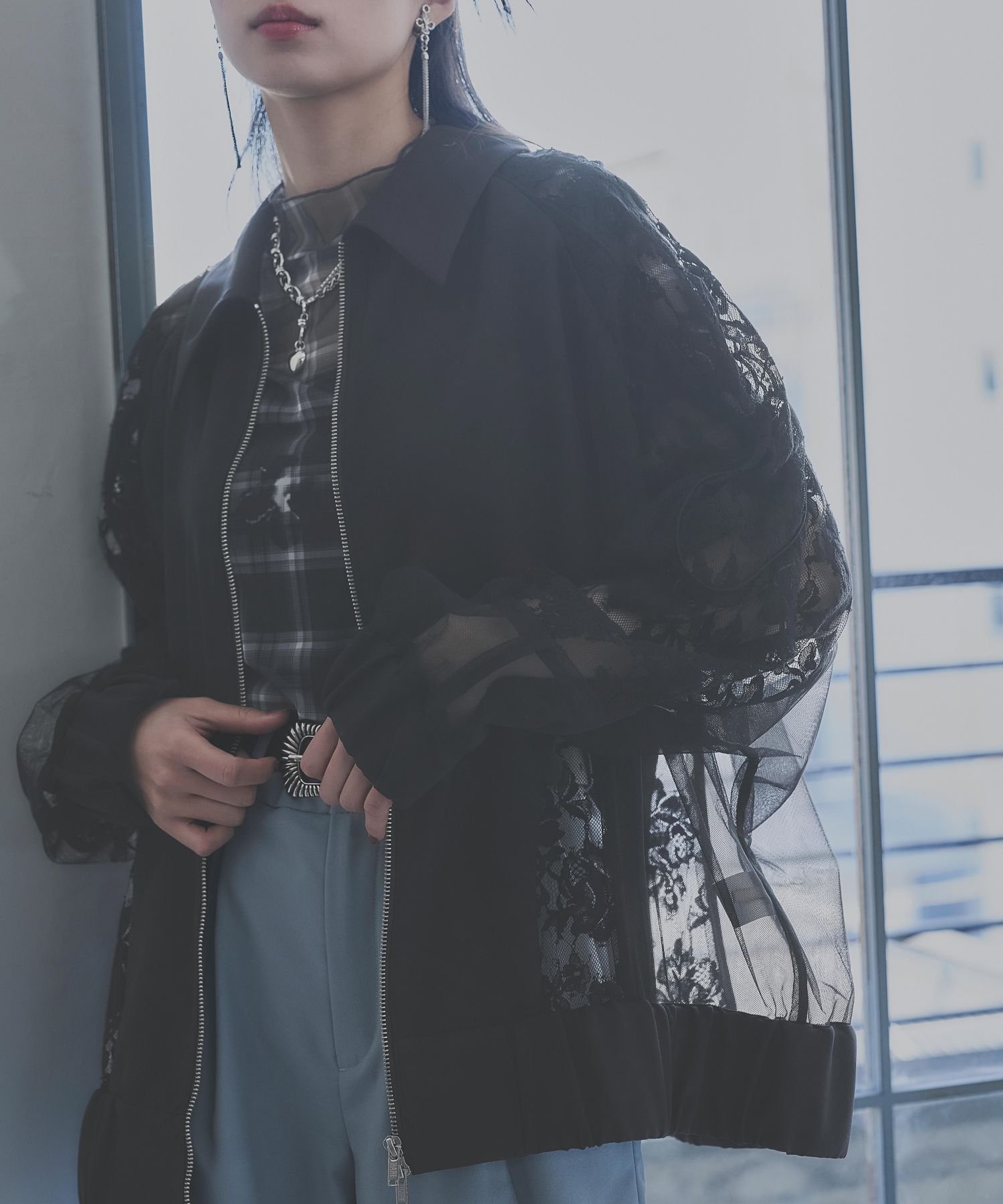 【ハレ/HARE】のレースウェーブキリカエブルゾン 人気、トレンドファッション・服の通販 founy(ファニー) 　ファッション　Fashion　レディースファッション　WOMEN　アウター　Coat Outerwear　ブルゾン　Blouson/Jackets　ウェーブ　Wave　ジップ　Zip　スリーブ　Sleeve　チュール　Tulle　ドッキング　Docking　バランス　Balance　フレア　Flare　ブルゾン　Blouson　ボトム　Bottom　ミドル　Middle　レース　Race　 other-1|ID: prp329100004573296 ipo3291000000032473721