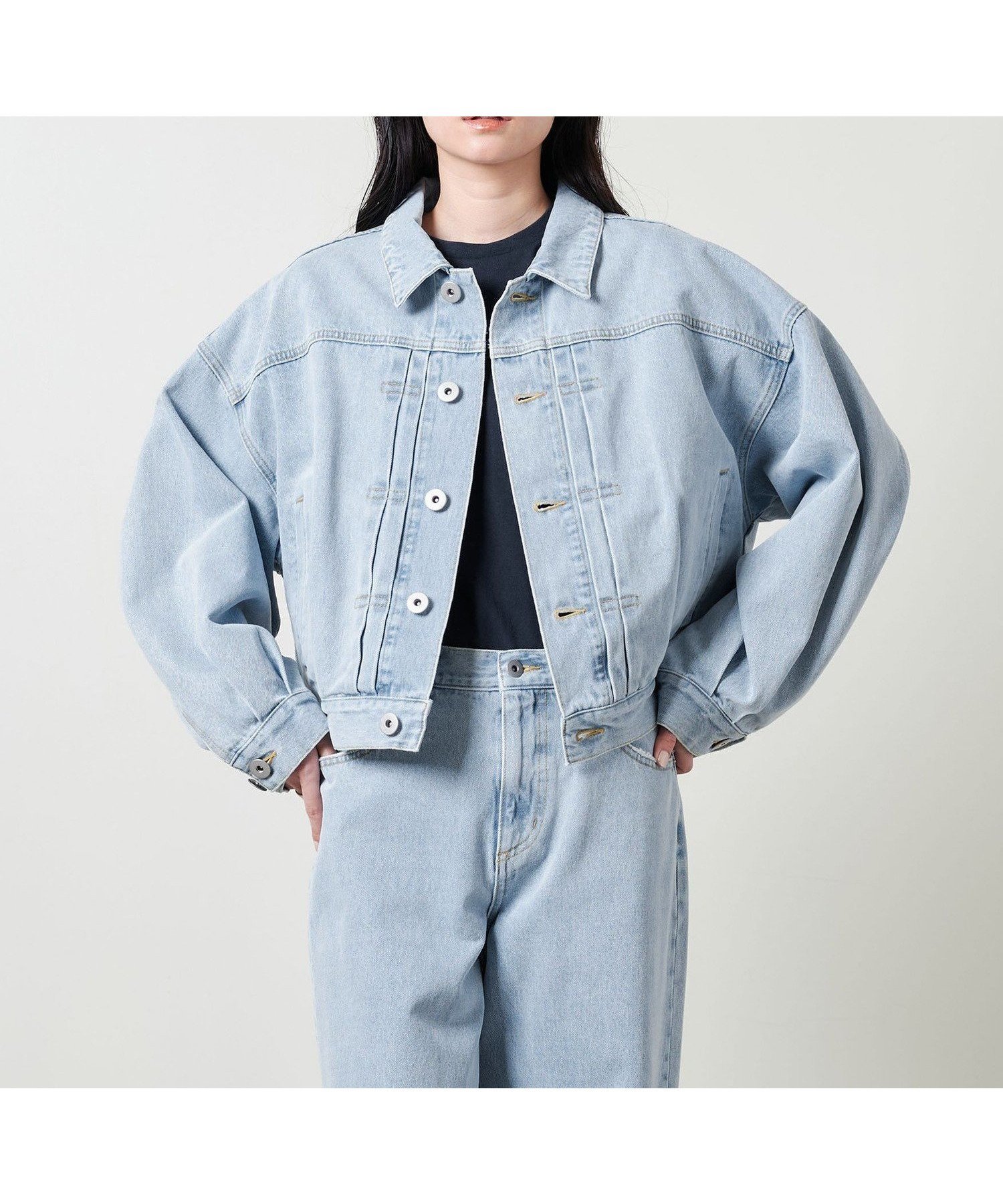 【ユナイテッドアローズ/UNITED ARROWS】のMARW UNITED ARROWS デニム ブルゾン インテリア・キッズ・メンズ・レディースファッション・服の通販 founy(ファニー) 　ファッション　Fashion　レディースファッション　Fashion for Women　アウター　Coat / Outerwear Collection　ブルゾンジャケット・スポーティアウター　Blouson Jackets　ショート　Short, Short Length　ジャケット　Jacket, Outerwear　ダメージ　Distressed, Destroyed　デニム　Denim, Jeans Material　バランス　Balance, Style Balance　ブルゾン　Blouson, Bomber Jacket　LT.BLUE|ID: prp329100004573349 ipo3291000000033400155