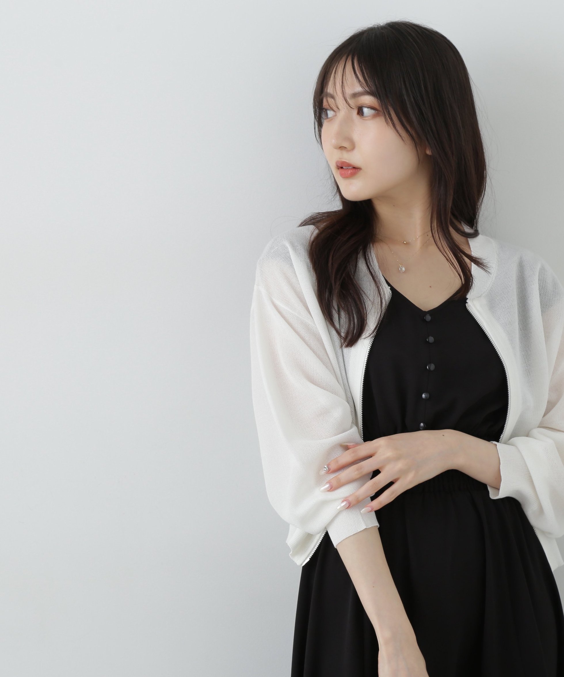【プロポーション ボディドレッシング/PROPORTION BODY DRESSING】のシアーニットブルゾン インテリア・キッズ・メンズ・レディースファッション・服の通販 founy(ファニー) 　ファッション　Fashion　レディースファッション　Fashion for Women　アウター　Coat / Outerwear Collection　ブルゾンジャケット・スポーティアウター　Blouson Jackets　トップス・カットソー　Cut & Sew Tops　ニット　Knit Tops & Sweaters　キャミソール　Camisole, Spaghetti Strap Top　シアー　Sheer, See-Through　フェミニン　Feminine, Girly　フロント　Front, Front Design　ホワイト|ID: prp329100004573431 ipo3291000000032713635