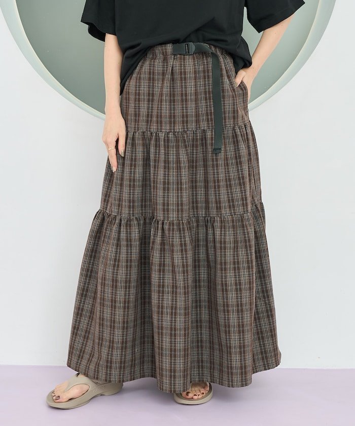 【フリークスストア/FREAK'S STORE】の別注 2WAY ベルト付き ティアードチェックスカート 25SS 人気、トレンドファッション・服の通販 founy(ファニー) 　ファッション　Fashion　レディースファッション　WOMEN　スカート　Skirt　ベルト　Belts　2025年　2025　2025春夏・S/S　Ss,Spring/Summer,2025　スペシャル　Special　ラップ　Wrap　別注　Special Order　夏　Summer　S/S・春夏　Ss・Spring/Summer　 other-1|ID: prp329100004573457 ipo3291000000032367874