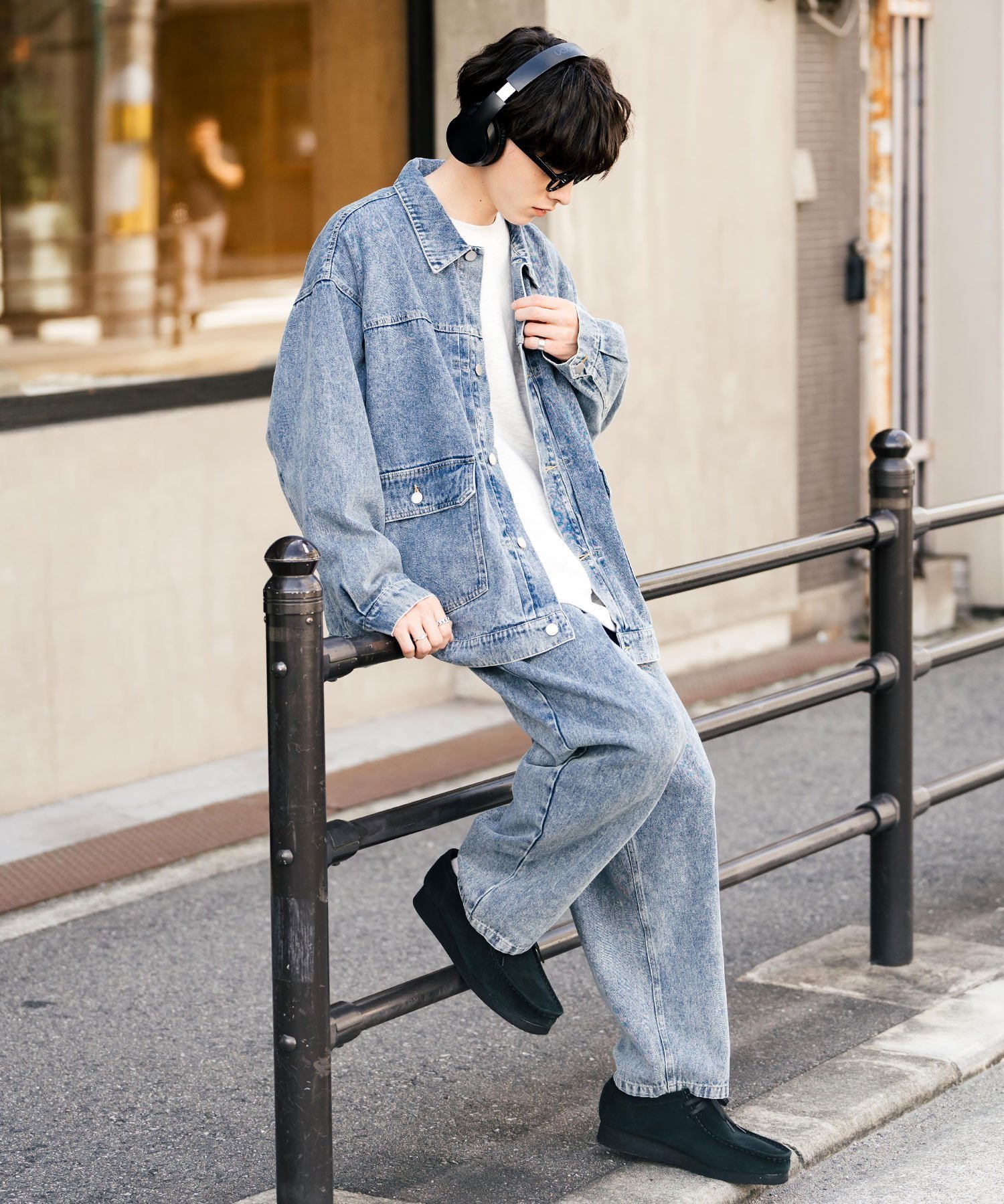 【ロッキーモンロー/Rocky Monroe】のオーバーサイズデニムジャケット+ワイドパンツ(セットアップ) インテリア・キッズ・メンズ・レディースファッション・服の通販 founy(ファニー) 　ファッション　Fashion　レディースファッション　WOMEN　アウター　Coat Outerwear　ジャケット　Jackets　デニムジャケット　Denim Jackets　セットアップ　Setup　パンツ　Pants　ケミカル　Chemical　シューズ　Shoes　セットアップ　Set Up　デニム　Denim　ユーズド　Used　ワイド　Wide　ブルーケミカル|ID: prp329100004573479 ipo3291000000032368031