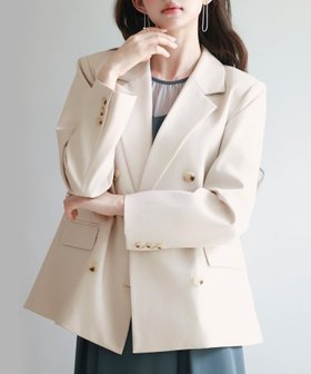 【セゾンドパピヨン/SAISON DE PAPILLON】のダブルブレストのテーラードジャケット 人気、トレンドファッション・服の通販 founy(ファニー) ファッション Fashion レディースファッション WOMEN アウター Coat Outerwear ジャケット Jackets テーラードジャケット Tailored Jackets インナー Inner ジャケット Jacket スリット Slit ダブル Double ビジネス 仕事 通勤 Business ミドル Middle |ID:prp329100004573502