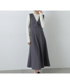 【エヌ ナチュラルビューティーベーシック/N.Natural Beauty basic】のVネックフレアジャンパースカート グレー|ID: prp329100004573507 ipo3291000000032565190