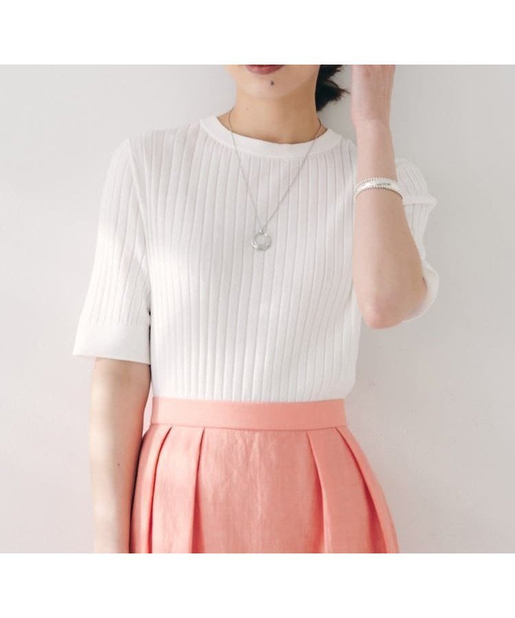 【アンタイトル/UNTITLED】の【五分袖/タイト】コットンリネン2WAYニット 人気、トレンドファッション・服の通販 founy(ファニー) 　ファッション　Fashion　レディースファッション　Ladies' Fashion Online　トップス・カットソー　Tops/Tshirt　ニット　Knit Tops　インナー　Inner　ジャケット　Jacket　デニム　Denim　ノースリーブ　No Sleeve　フィット　Fit　ボトム　Bottom　メタル　Metal　リネン　Linen　ワイドリブ　Wide Rib　夏　Summer　羽織　Haori　 other-1|ID: prp329100004573538 ipo3291000000032609803