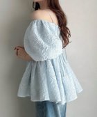 【ジュノア/JUNOAH】のMeiru 2wayオフショルジャガードペプラムトップス ブルー|ID: prp329100004573546 ipo3291000000032468543