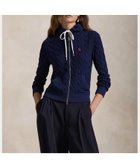 【ラルフローレン/RALPH LAUREN】のケーブルニット コットン フルジップ フーディ 人気、トレンドファッション・服の通販 founy(ファニー) ファッション Fashion レディースファッション WOMEN トップス・カットソー Tops/Tshirt ニット Knit Tops カフス Cuffs スリム Slim ドローストリング Drawstring フィット Fit ポケット Pocket リブニット Rib Knit 長袖 Long Sleeve thumbnail 410ネイビー|ID: prp329100004573559 ipo3291000000032370109