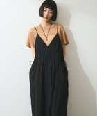 【アダム エ ロペ/ADAM ET ROPE'】の【WEB限定】フロントジップギャザーキャミワンピース ブラック(01)|ID: prp329100004573562 ipo3291000000033650592