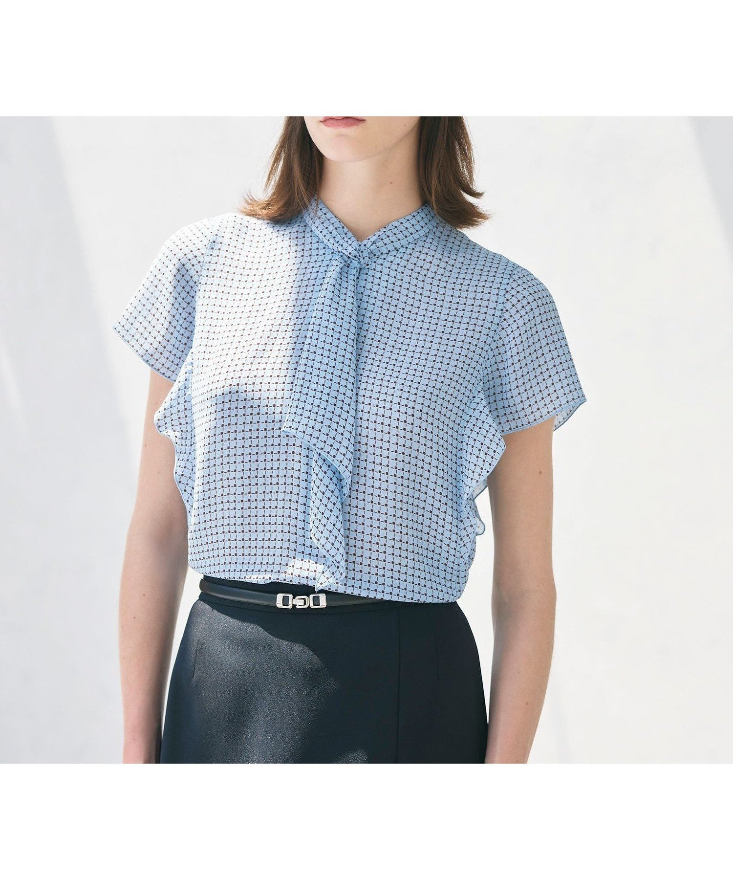 【ポール スチュアート/Paul Stuart】の【ウォッシャブル】格子プリント ブラウス 人気、トレンドファッション・服の通販 founy(ファニー) 　ファッション　Fashion　レディースファッション　Ladies' Fashion Online　トップス・カットソー　Tops/Tshirt　シャツ/ブラウス　Shirts/Blouses　おすすめ　Recommend　インナー　Inner　ウォッシャブル　Washable　ジャケット　Jacket　セットアップ　Set Up　フリル　Frills　プリント　Print　モチーフ　Motif　エレガント 上品　Elegant　 other-1|ID: prp329100004573565 ipo3291000000032688001