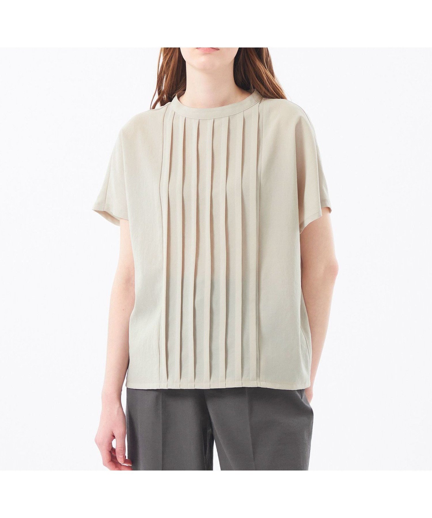 【マッキントッシュ フィロソフィー/MACKINTOSH PHILOSOPHY】のフロントタックブラウス インテリア・キッズ・メンズ・レディースファッション・服の通販 founy(ファニー) 　ファッション　Fashion　レディースファッション　WOMEN　トップス・カットソー　Tops/Tshirt　シャツ/ブラウス　Shirts/Blouses　おすすめ　Recommend　インナー　Inner　クール　Cool　ジャケット　Jacket　スラックス　Slacks　スリーブ　Sleeve　デニム　Denim　フラット　Flat　フレンチ　French　フロント　Front　メランジ　Melange　ワンポイント　One Point　ビジネス 仕事 通勤　Business　夏　Summer　春　Spring　ベージュ|ID: prp329100004573632 ipo3291000000032372099