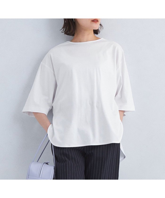 【ユナイテッドアローズ/UNITED ARROWS】のKOKAGE タック ラウンドヘム プルオーバー カットソー -接触冷感・UVカット- インテリア・キッズ・メンズ・レディースファッション・服の通販 founy(ファニー) https://founy.com/ ファッション Fashion レディースファッション Fashion for Women トップス・カットソー Cut & Sew Tops カジュアルプルオーバー・ニットトップス Pullovers & Knit Tops / Casual Pullovers カットソー・ベーシックTシャツ Cut-and-Sewn Tops / Stretch Tees & Basics おすすめ Recommended / Our Picks カットソー Cut and Sewn Top シンプル Simple, Minimal フロント Front, Front Design ポンチョ Poncho, Cape Style ワイド Wide, Wide Fit 夏 Summer 春 Spring |ID: prp329100004573643 ipo3291000000033506080