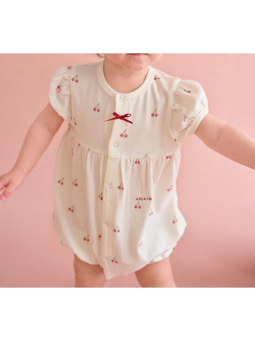 【ジェラート ピケ/gelato pique / KIDS】の【BABY】チェリー柄ロンパース 人気、トレンドファッション・服の通販 founy(ファニー) 　ファッション　Fashion　キッズファッション　KIDS Children’s Clothing　チェリー　Cherry　ロンパース　Rompers　 other-1|ID: prp329100004573694 ipo3291000000032641976