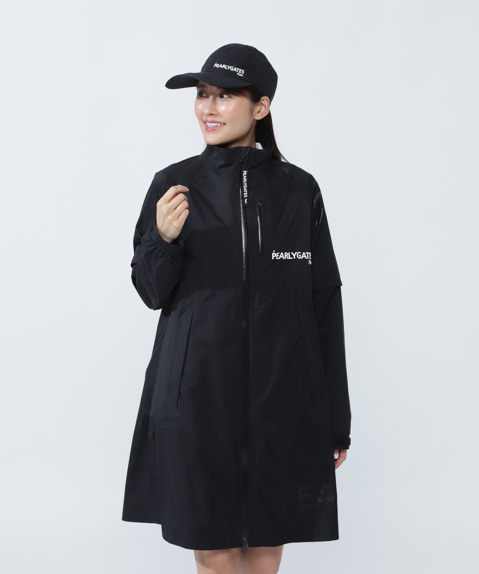 【パーリーゲイツ/PEARLY GATES / MEN】のNYストレッチタフタ3Lレインワンピース (LADIES) インテリア・キッズ・メンズ・レディースファッション・服の通販 founy(ファニー) 　ファッション　Fashion　メンズファッション　MEN　アウトドア　Outdoor　コンパクト　Compact　巾着　Purse　ストレッチ　Stretch　タフタ　Taffeta　ドローコード　Draw Cord　フロント　Front　半袖　Short Sleeve　ゴルフ　Golf　ダークネイビー|ID: prp329100004573767 ipo3291000000032374508