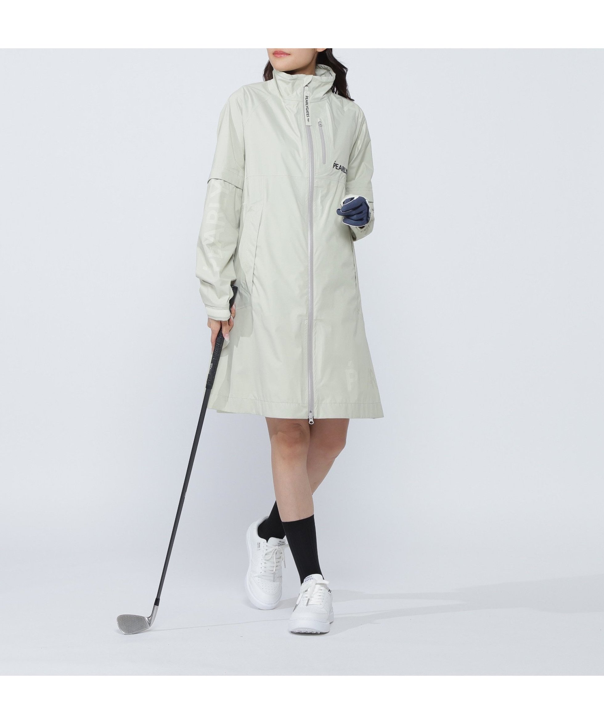 【パーリーゲイツ/PEARLY GATES / MEN】のNYストレッチタフタ3Lレインワンピース (LADIES) インテリア・キッズ・メンズ・レディースファッション・服の通販 founy(ファニー) 　ファッション　Fashion　メンズファッション　Fashion for Men　アウトドア　Outdoor Clothing　コンパクト　Compact, Small Size　巾着　Drawstring Bag, Kinchaku　ストレッチ　Stretch, Stretchy Fabric　タフタ　Taffeta, Structured Fabric　ドローコード　Drawcord, Drawstring Cord　フロント　Front, Front Design　半袖　Short Sleeve, Half Sleeve　ゴルフ　Golf　ベージュ|ID: prp329100004573767 ipo3291000000033226511