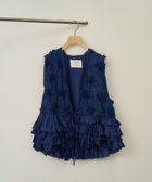 【サロン アダム エ ロペ/SALON adam et rope'】の【crinkle crinkle crinkle(クリンクルクリンクルクリンクル)】frill rayon shantung vest / フリルベスト ネイビー系(41)|ID: prp329100004573777 ipo3291000000032619462