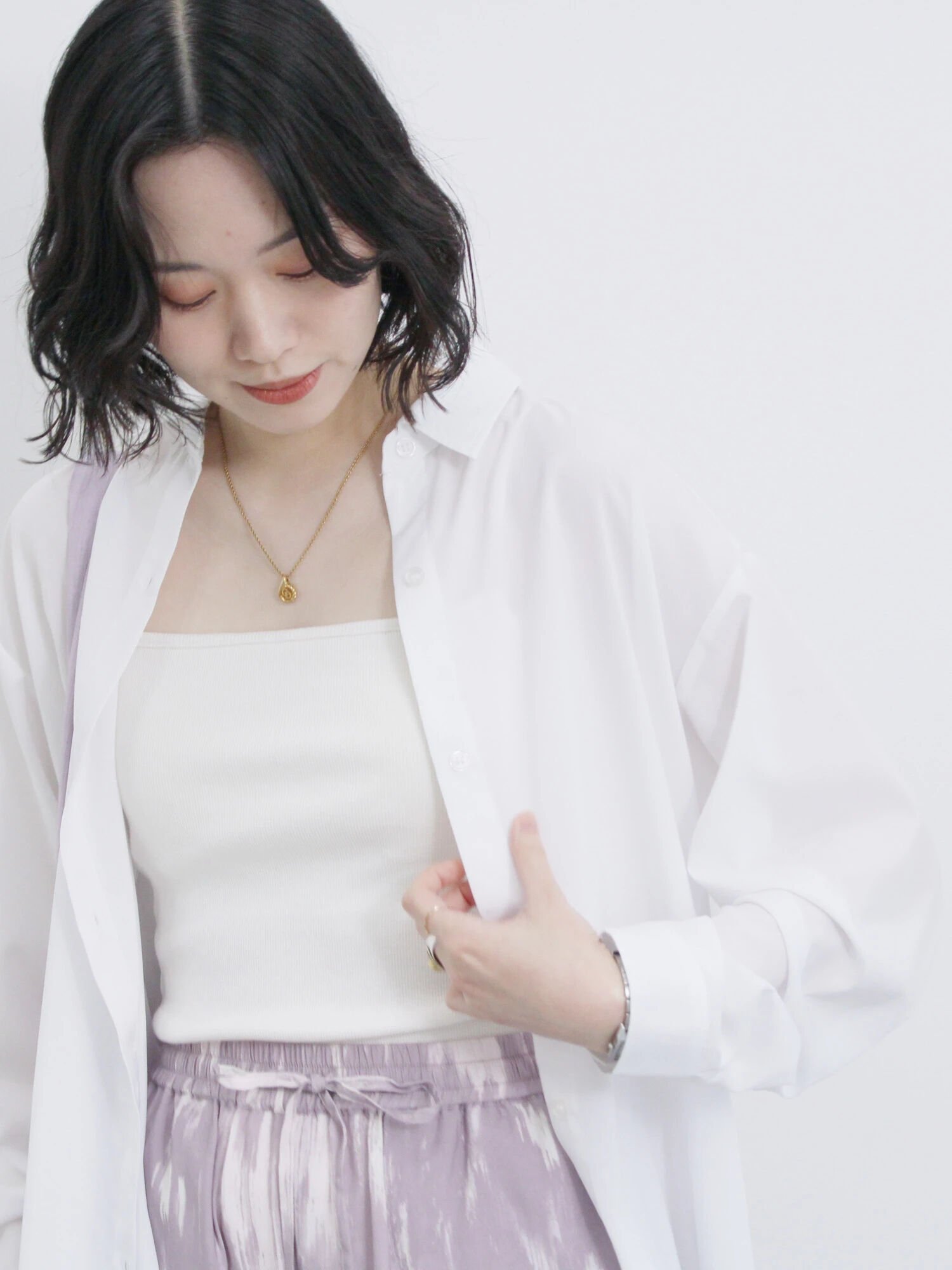 【サマンサモスモス/Samansa Mos2】の【接触冷感】マルチスタイルシャツ 人気、トレンドファッション・服の通販 founy(ファニー) 　ファッション　Fashion　レディースファッション　WOMEN　トップス・カットソー　Tops/Tshirt　シャツ/ブラウス　Shirts/Blouses　おすすめ　Recommend　シンプル　Simple　ストライプ　Stripe　ベーシック　Basic　無地　Plain Color　 other-1|ID: prp329100004573781 ipo3291000000032374675