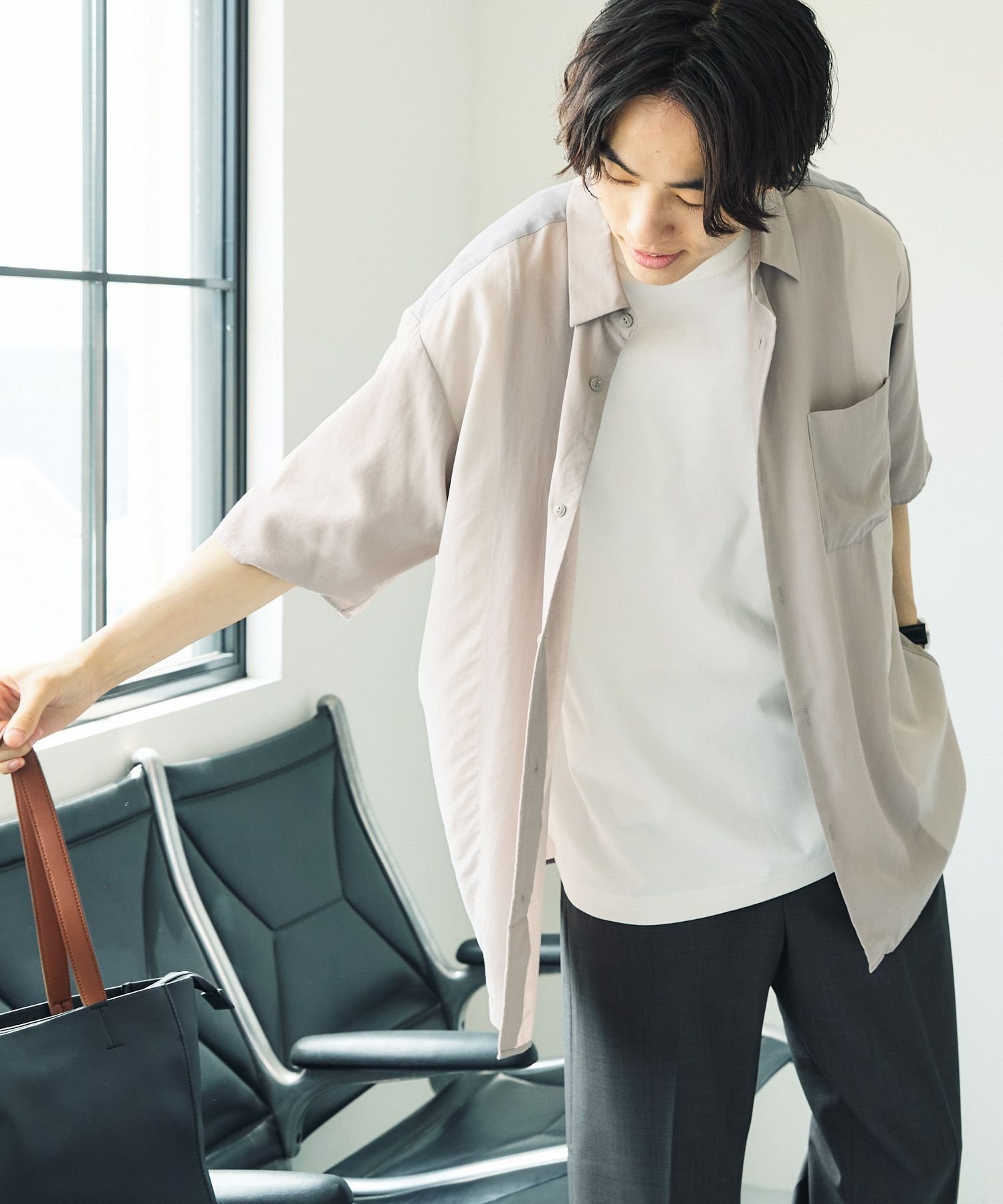 【グローバルワーク/GLOBAL WORK / MEN】のサラサマ快適シャツ/切り替え/半袖/286399 インテリア・キッズ・メンズ・レディースファッション・服の通販 founy(ファニー) 　ファッション　Fashion　メンズファッション　Men's Style Online　カーディガン　Cardigan　ドレープ　Drape　フロント　Front　リラックス　Relax　エレガント 上品　Elegant　半袖　Short Sleeve　夏　Summer　羽織　Haori　グレージュ13|ID: prp329100004573829 ipo3291000000032674021
