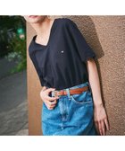 【トミーヒルフィガー/TOMMY HILFIGER】の【オンライン限定】トミーヒルフィガー ワンポイントロゴVネックオーバーサイズTシャツ ネイビー416|ID: prp329100004573837 ipo3291000000033493165