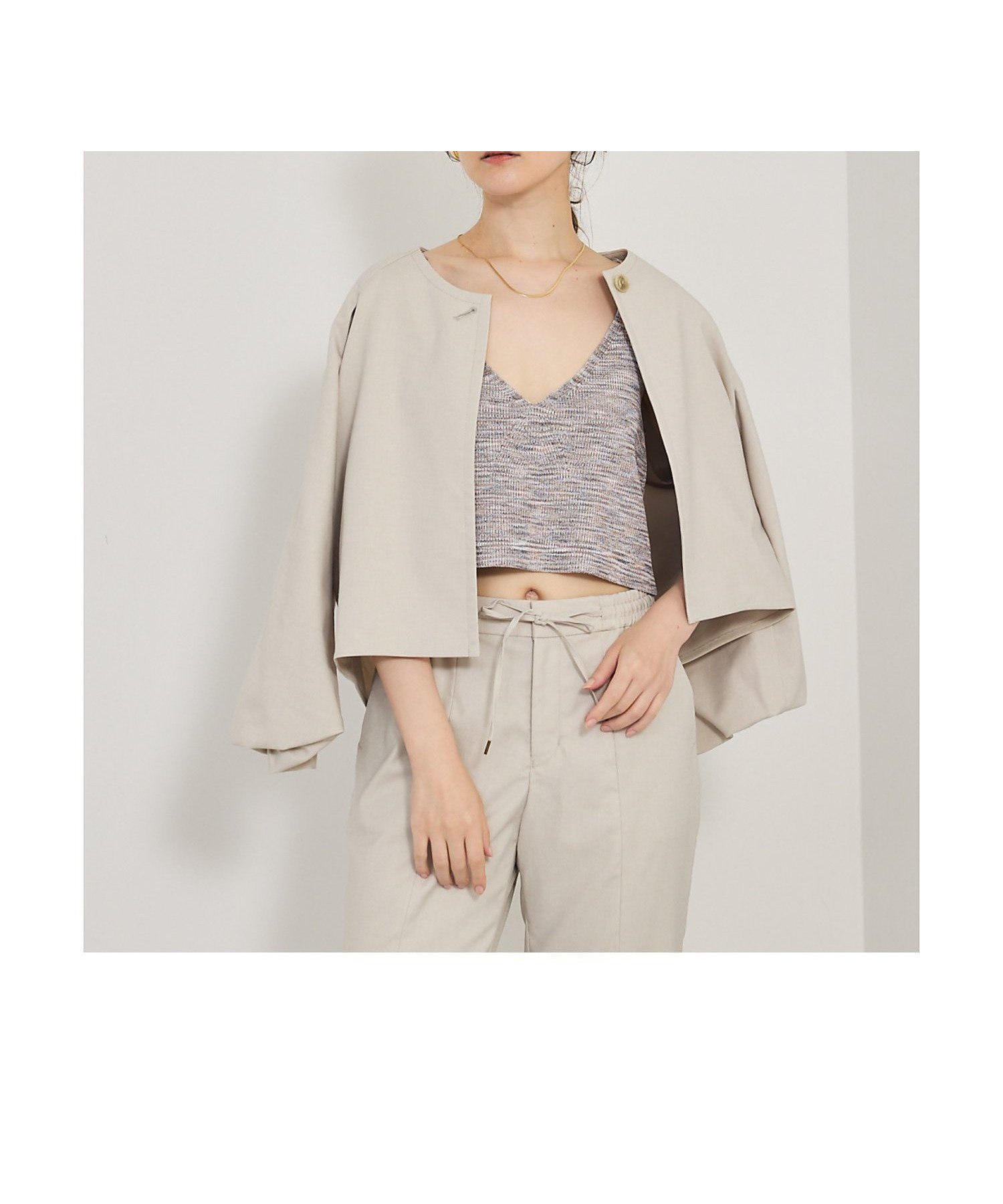 【カリテ/qualite】の【セットアップ対応】バルーンジャケット 人気、トレンドファッション・服の通販 founy(ファニー) 　ファッション　Fashion　レディースファッション　Fashion for Women　アウター　Coat / Outerwear Collection　レディースジャケット・軽アウター　Jackets　インナー　Innerwear　ジャケット　Jacket, Outerwear　スニーカー　Sneakers, Trainers　セットアップ　Set-Up, Coordinated Outfit　バルーン　Balloon, Balloon Silhouette　ベーシック　Basic, Essential　エレガント 上品　Elegant　夏　Summer　 other-1|ID: prp329100004574059 ipo3291000000032656808