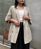 【チャオパニックティピー/CIAOPANIC TYPY】の【さらっとした着心地】リネン混ゆったり半袖シャツジャケット ベージュ|ID: prp329100004574069 ipo3291000000032647483