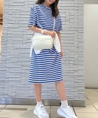 【ラコステ/LACOSTE】のバイカラーボーダーTシャツドレス ブルー|ID: prp329100004574110 ipo3291000000032641264