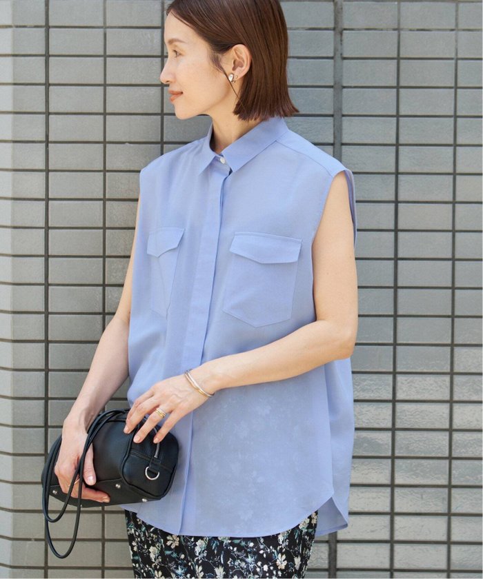 【イエナ/IENA】のノースリーブシアーシャツ インテリア・キッズ・メンズ・レディースファッション・服の通販 founy(ファニー) https://founy.com/ ファッション Fashion レディースファッション Ladies' Fashion Online トップス・カットソー Tops/Tshirt キャミソール / ノースリーブ No Sleeves シャツ/ブラウス Shirts/Blouses 2025年 2025 2025春夏・S/S Ss,Spring/Summer,2025 シアー Sheer ノースリーブ No Sleeve バランス Balance ポケット Pocket ミックス Mix ワーク Work エレガント 上品 Elegant 夏 Summer |ID: prp329100004574147 ipo3291000000032609391