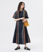 【ビームス ウイメン/BEAMS】のボーイ ビッグ タータン ワンピース NAVY|ID: prp329100004574182 ipo3291000000032722443